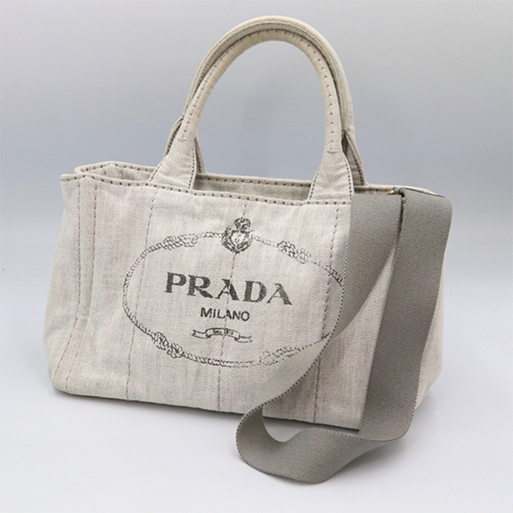 Prada NUBE gray canvas Canapa handbag